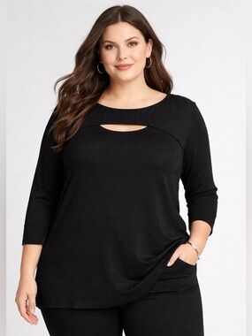 Cable & Gauge Black Crystal Embellished Dressy Sweater Women’s Size 1X